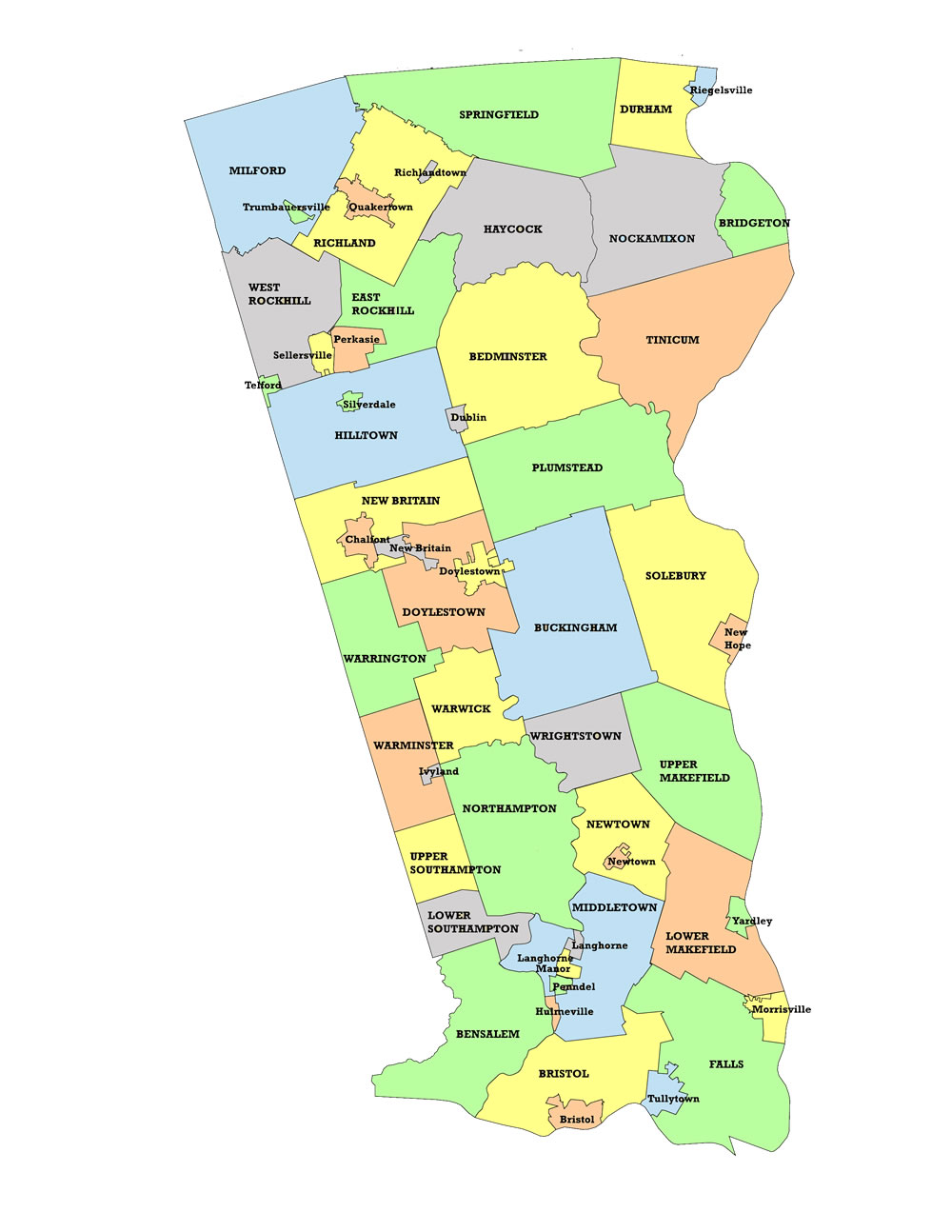 Bucks County Townships and Boroughs.